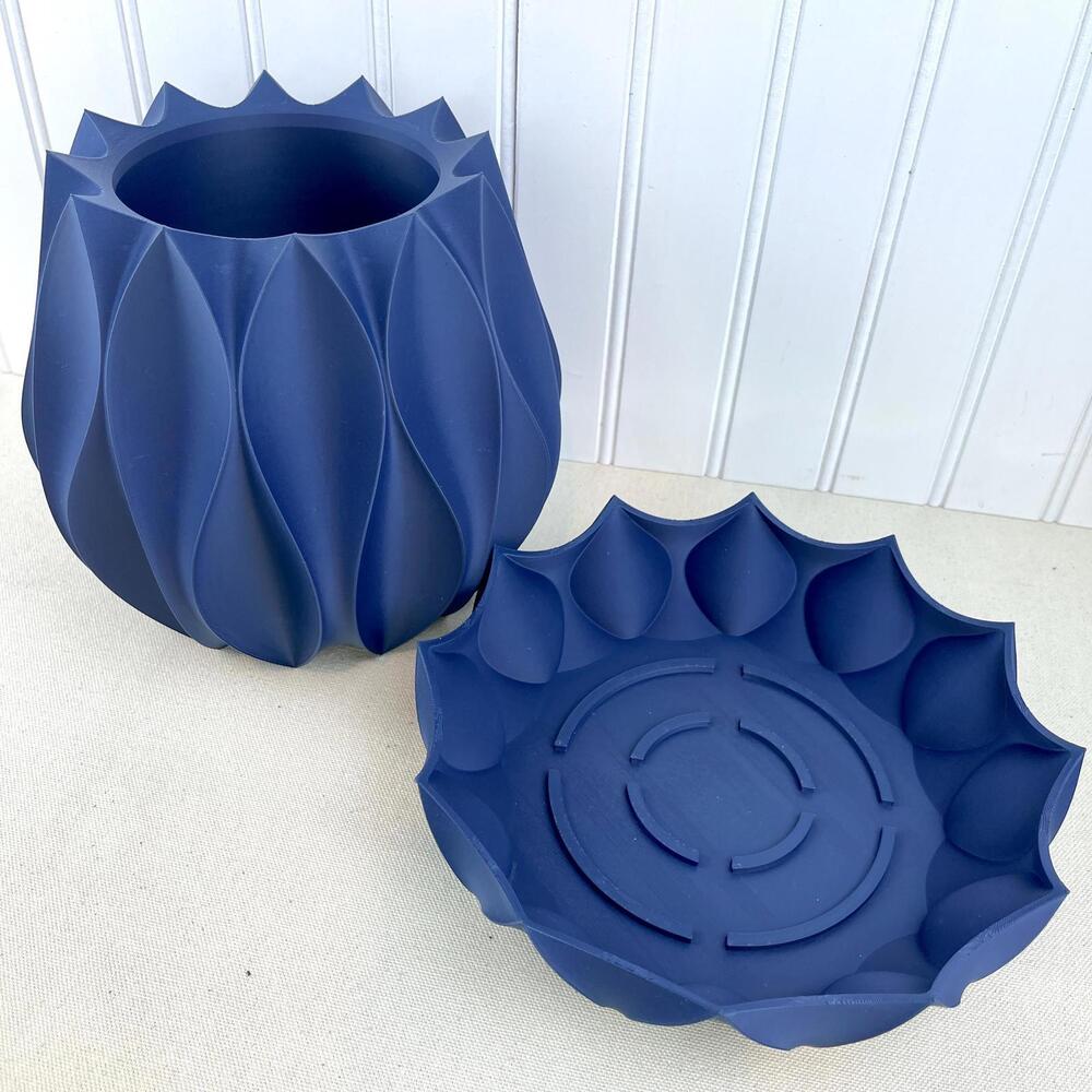 Cactus-Inspired Planter with Drainage Tray, Abyssal Planter Pot 02, Indoor Only - Picture 8 of 10
